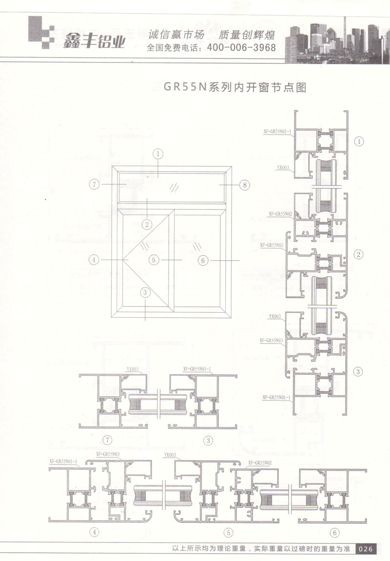 GR55N系列內(nèi)開(kāi)窗節(jié)點(diǎn)圖