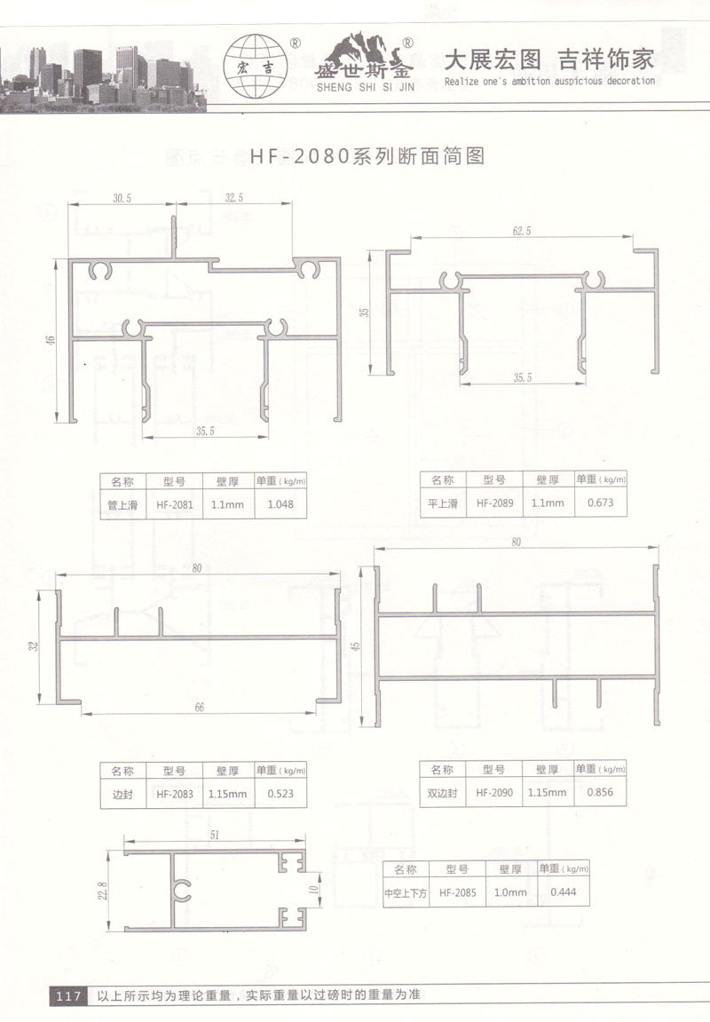 HF-2080系列斷面簡(jiǎn)圖